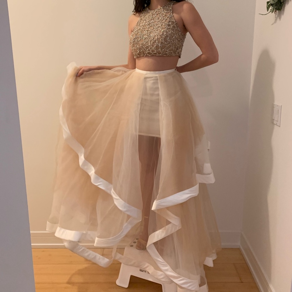 Terani Couture: 2-Piece Champagne Dress